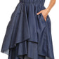 Sakkas Emalia Women's Sleeveless Cocktail High Low Hem Dress with Pockets Chambray