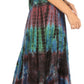 Sakkas Lia Short Sleeve Peasant Maxi Corset Tie-dye Dress with Embroidery Runs Big