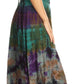 Sakkas Lia Short Sleeve Peasant Maxi Corset Tie-dye Dress with Embroidery Runs Big