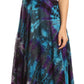 Sakkas Lia Short Sleeve Peasant Maxi Corset Tie-dye Dress with Embroidery Runs Big