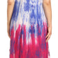 Sakkas Sofia Women's Flowy Summer Maxi Beach Dress Tie-dye w/Batik & Short Sleeves