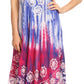 Sakkas Sofia Women's Flowy Summer Maxi Beach Dress Tie-dye w/Batik & Short Sleeves