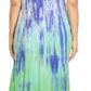 Sakkas Sofia Women's Flowy Summer Maxi Beach Dress Tie-dye w/Batik & Short Sleeves
