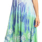 Sakkas Sofia Women's Flowy Summer Maxi Beach Dress Tie-dye w/Batik & Short Sleeves