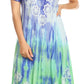 Sakkas Sofia Women's Flowy Summer Maxi Beach Dress Tie-dye w/Batik & Short Sleeves
