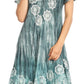 Sakkas Sofia Women's Flowy Summer Maxi Beach Dress Tie-dye w/Batik & Short Sleeves