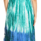 Sakkas Sofia Women's Flowy Summer Maxi Beach Dress Tie-dye w/Batik & Short Sleeves