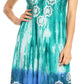 Sakkas Sofia Women's Flowy Summer Maxi Beach Dress Tie-dye w/Batik & Short Sleeves