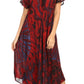 Sakkas Ada Women Cold Shoulder Caftan Relax Long Maxi Dress on Tie-dye with Corset