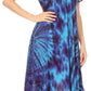 Sakkas Ada Women Cold Shoulder Caftan Relax Long Maxi Dress on Tie-dye with Corset