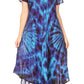 Sakkas Ada Women Cold Shoulder Caftan Relax Long Maxi Dress on Tie-dye with Corset
