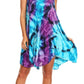 Sakkas Artemi Women's Casual Short Tie-dye Sleeveless Loose Tank Dress Cover-up