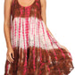 Sakkas Artemi Women's Casual Short Tie-dye Sleeveless Loose Tank Dress Cover-up