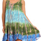 Sakkas Artemi Women's Casual Short Tie-dye Sleeveless Loose Tank Dress Cover-up