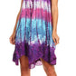 Sakkas Artemi Women's Casual Short Tie-dye Sleeveless Loose Tank Dress Cover-up