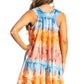 Sakkas Artemi Women's Casual Short Tie-dye Sleeveless Loose Tank Dress Cover-up