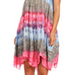 Sakkas Artemi Women's Casual Short Tie-dye Sleeveless Loose Tank Dress Cover-up
