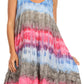 Sakkas Artemi Women's Casual Short Tie-dye Sleeveless Loose Tank Dress Cover-up