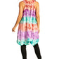 Sakkas Artemi Women's Casual Short Tie-dye Sleeveless Loose Tank Dress Cover-up