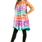 Sakkas Artemi Women's Casual Short Tie-dye Sleeveless Loose Tank Dress Cover-up