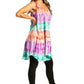 Sakkas Artemi Women's Casual Short Tie-dye Sleeveless Loose Tank Dress Cover-up