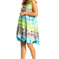 Sakkas Artemi Women's Casual Short Tie-dye Sleeveless Loose Tank Dress Cover-up