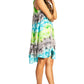 Sakkas Artemi Women's Casual Short Tie-dye Sleeveless Loose Tank Dress Cover-up