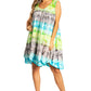 Sakkas Artemi Women's Casual Short Tie-dye Sleeveless Loose Tank Dress Cover-up