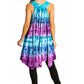 Sakkas Artemi Women's Casual Short Tie-dye Sleeveless Loose Tank Dress Cover-up