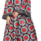 Sakkas Dolores Women's African Ankara Long Sleeve V neck Maxi Long Shirt Dress