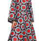 Sakkas Dolores Women's African Ankara Long Sleeve V neck Maxi Long Shirt Dress