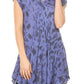 Sakkas Xoana Women's Casual Cap Sleeve V-neck Flare Loose Boho Swing Short Dress