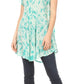 Sakkas Xoana Women's Casual Cap Sleeve V-neck Flare Loose Boho Swing Short Dress