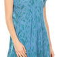 Sakkas Xoana Women's Casual Cap Sleeve V-neck Flare Loose Boho Swing Short Dress