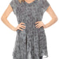 Sakkas Xoana Women's Casual Cap Sleeve V-neck Flare Loose Boho Swing Short Dress