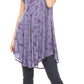 Sakkas Xoana Women's Casual Cap Sleeve V-neck Flare Loose Boho Swing Short Dress