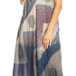 Sakkas Jonna Women's Short Sleeve Maxi Tie Dye Batik Long Casual Dress