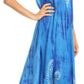 Sakkas Jonna Women's Short Sleeve Maxi Tie Dye Batik Long Casual Dress
