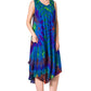 Sakkas Neja - Vestido maxi informal sin mangas holgado con teñido anudado para mujer