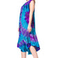 Sakkas Neja - Vestido maxi informal sin mangas holgado con teñido anudado para mujer