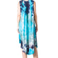 Sakkas Neja - Vestido maxi informal sin mangas holgado con teñido anudado para mujer
