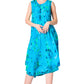 Sakkas Neja - Vestido maxi informal sin mangas holgado con teñido anudado para mujer