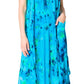 Sakkas Neja - Vestido maxi informal sin mangas holgado con teñido anudado para mujer