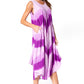 Sakkas Neja - Vestido maxi informal sin mangas holgado con teñido anudado para mujer
