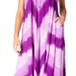 Sakkas Neja - Vestido maxi informal sin mangas holgado con teñido anudado para mujer