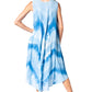 Sakkas Neja - Vestido maxi informal sin mangas holgado con teñido anudado para mujer