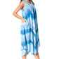 Sakkas Neja - Vestido maxi informal sin mangas holgado con teñido anudado para mujer
