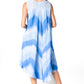 Sakkas Neja - Vestido maxi informal sin mangas holgado con teñido anudado para mujer