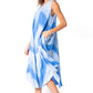 Sakkas Neja - Vestido maxi informal sin mangas holgado con teñido anudado para mujer