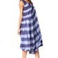 Sakkas Neja - Vestido maxi informal sin mangas holgado con teñido anudado para mujer